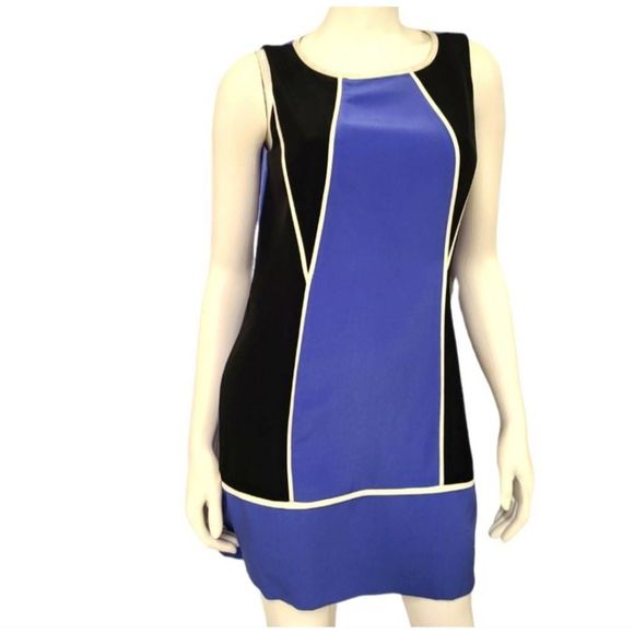 Jessica Simpson Blue Colorblock Shift Dress 6 - Picture 4 of 6